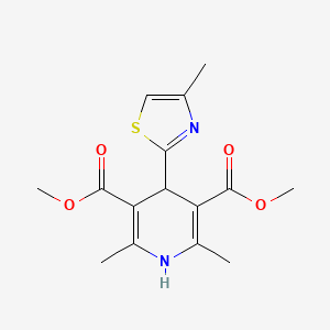 molecular formula C15H18N2O4S B11960745 Dimethyl 2,6-dimethyl-4-(4-methyl-1,3-thiazol-2-yl)-1,4-dihydro-3,5-pyridinedicarboxylate CAS No. 853329-19-8