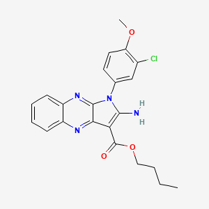 molecular formula C22H21ClN4O3 B11960765 butyl 2-amino-1-(3-chloro-4-methoxyphenyl)-1H-pyrrolo[2,3-b]quinoxaline-3-carboxylate 