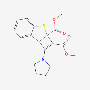 molecular formula C18H19NO4S B1196077 Benzo(b)cyclobuta(d)thiophene-2,2a(7bH)-dicarboxylic acid, 1-(1-pyrrolidinyl)-, dimethyl ester CAS No. 89110-18-9