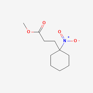 molecular formula C10H17NO4 B11960776 Cyclohexanepropionic acid, 1-nitro-, methyl ester CAS No. 71648-41-4