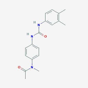 molecular formula C18H21N3O2 B1196078 N-(4-{[(3,4-dimethylphenyl)carbamoyl]amino}phenyl)-N-methylacetamide 