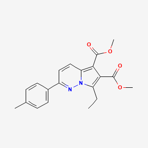 molecular formula C20H20N2O4 B11960933 Dimethyl 7-ethyl-2-(4-methylphenyl)pyrrolo(1,2-B)pyridazine-5,6-dicarboxylate CAS No. 853318-19-1