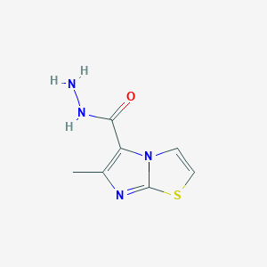 molecular formula C7H8N4OS B1196094 6-Methylimidazo[2,1-b][1,3]thiazole-5-carbohydrazide CAS No. 161563-79-7