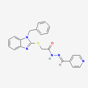 molecular formula C22H19N5OS B11961003 2-[(1-benzyl-1H-benzimidazol-2-yl)sulfanyl]-N'-[(E)-pyridin-4-ylmethylidene]acetohydrazide 