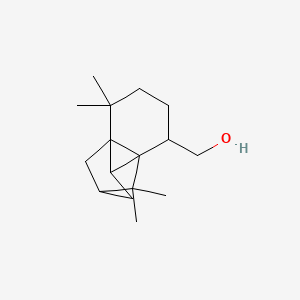 molecular formula C16H26O B1196102 2,3b-Methano-3bH-cyclopenta[1,3]cyclopropa[1,2]benzene-4-methanol, octahydro-7,7,8,8-tetramethyl- CAS No. 59056-64-3