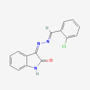 molecular formula C15H10ClN3O B11961030 3-((2-Chlorobenzylidene)hydrazono)indolin-2-one CAS No. 86710-18-1
