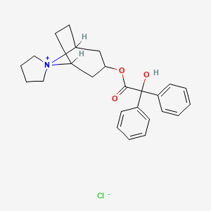 molecular formula C25H30ClNO3 B1196104 8-Benziloyloxy-6,10-ethano-5-azoniaspiro(4.5)decane chloride CAS No. 73954-17-3