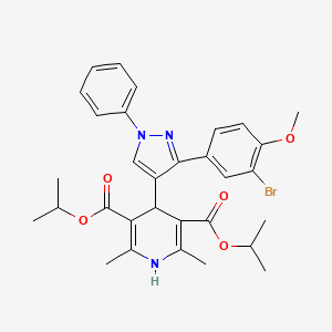 molecular formula C31H34BrN3O5 B11961073 diisopropyl 4-[3-(3-bromo-4-methoxyphenyl)-1-phenyl-1H-pyrazol-4-yl]-2,6-dimethyl-1,4-dihydro-3,5-pyridinedicarboxylate CAS No. 312314-38-8