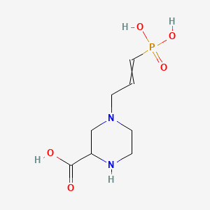 molecular formula C8H15N2O5P B1196109 2-Piperazinecarboxylic acid, 4-[(2E)-3-phosphono-2-propenyl]-, (2R)- 