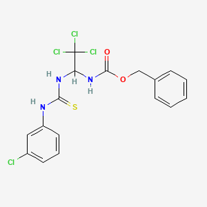 molecular formula C17H15Cl4N3O2S B11961091 benzyl N-[2,2,2-trichloro-1-[(3-chlorophenyl)carbamothioylamino]ethyl]carbamate 