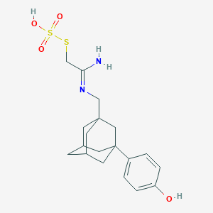 molecular formula C19H26N2O4S2 B119611 1-[[(1-Amino-2-sulfosulfanylethylidene)amino]methyl]-3-(4-hydroxyphenyl)adamantane CAS No. 155622-16-5