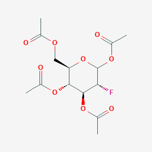 molecular formula C14H19FO9 B119612 [(2R,3R,4S,5R)-3,4,6-triacetyloxy-5-fluorooxan-2-yl]methyl acetate CAS No. 141395-48-4