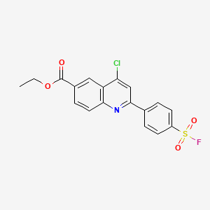 molecular formula C18H13ClFNO4S B11961206 Ethyl 4-chloro-2-(4-fluorosulfonylphenyl)-6-quinolinecarboxylate CAS No. 64415-12-9