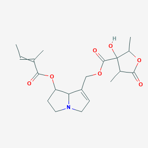 [7-(2-methylbut-2-enoyloxy)-5,6,7,8-tetrahydro-3H-pyrrolizin-1-yl]methyl 3-hydroxy-2,4-dimethyl-5-oxooxolane-3-carboxylate