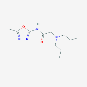 molecular formula C11H20N4O2 B119613 2-(Dipropylamino)-N-(5-methyl-1,3,4-oxadiazol-2-yl)acetamide CAS No. 147396-46-1