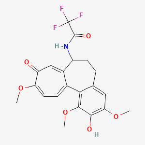molecular formula C21H20F3NO6 B11961359 Acetamide, N-(2-hydroxy-9-oxo-1,3,10-trimethoxy-5,6,7,9-tetrahydrobenzo(a)heptalen-7-yl)-2,2,2-trifluoro- 