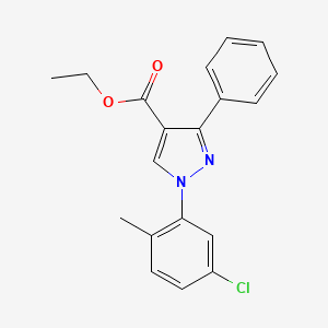 molecular formula C19H17ClN2O2 B11961372 Ethyl 1-(5-chloro-2-methylphenyl)-3-phenyl-1H-pyrazole-4-carboxylate CAS No. 853349-13-0