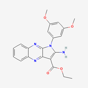 molecular formula C21H20N4O4 B11961375 Ethyl 2-amino-1-(3,5-dimethoxyphenyl)-1H-pyrrolo(2,3-B)quinoxaline-3-carboxylate 