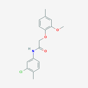 molecular formula C17H18ClNO3 B11961385 N-(3-chloro-4-methylphenyl)-2-(2-methoxy-4-methylphenoxy)acetamide CAS No. 853332-68-0