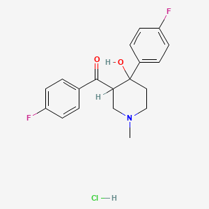 molecular formula C19H20ClF2NO2 B1196139 p-Fluorophenyl 4-(p-fluorophenyl)-4-hydroxy-1-methyl-3-piperidyl ketone hydrochloride CAS No. 34039-01-5