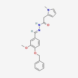 molecular formula C22H23N3O3 B11961557 N'-{(E)-[4-(benzyloxy)-3-methoxyphenyl]methylidene}-2-(1-methyl-1H-pyrrol-2-yl)acetohydrazide 