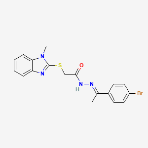 molecular formula C18H17BrN4OS B11961643 N'-[(1E)-1-(4-bromophenyl)ethylidene]-2-[(1-methyl-1H-benzimidazol-2-yl)sulfanyl]acetohydrazide 
