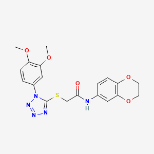 N-(2,3-dihydro-1,4-benzodioxin-6-yl)-2-[[1-(3,4-dimethoxyphenyl)-5-tetrazolyl]thio]acetamide
