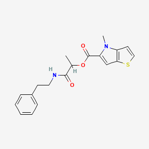 4-Methyl-5-thieno[3,2-b]pyrrolecarboxylic acid [1-oxo-1-(2-phenylethylamino)propan-2-yl] ester