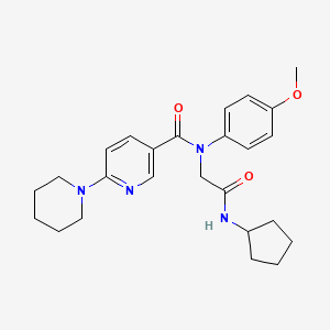 N-[2-(cyclopentylamino)-2-oxoethyl]-N-(4-methoxyphenyl)-6-(1-piperidinyl)-3-pyridinecarboxamide