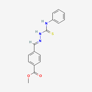 molecular formula C16H15N3O2S B11961721 Methyl 4-(2-(anilinocarbothioyl)carbohydrazonoyl)benzoate CAS No. 811837-58-8