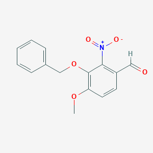 molecular formula C15H13NO5 B11961737 Benzaldehyde, 4-methoxy-2-nitro-3-(phenylmethoxy)- CAS No. 108621-75-6