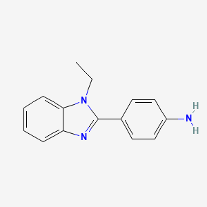 molecular formula C15H15N3 B1196175 4-(1-Ethyl-2-benzimidazolyl)aniline 