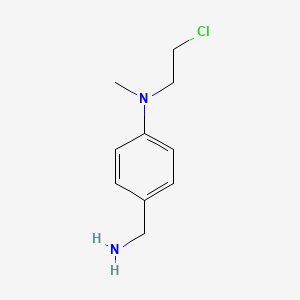 molecular formula C10H15ClN2 B1196189 Benzenemethanamine, 4-((2-chloroethyl)methylamino)- CAS No. 36665-43-7