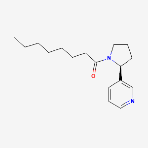 molecular formula C17H26N2O B1196191 Pyrrolidine, 1-(1-oxooctyl)-2-(3-pyridinyl)-, (S)- CAS No. 38854-10-3