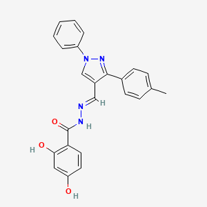 molecular formula C24H20N4O3 B11961925 2,4-Dihydroxy-N'-((1-phenyl-3-(p-tolyl)-1H-pyrazol-4-yl)methylene)benzohydrazide CAS No. 881664-26-2