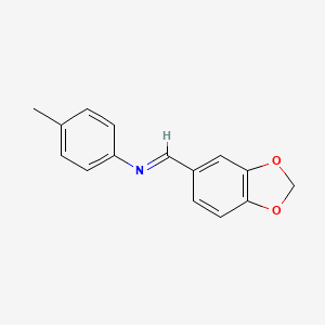 molecular formula C15H13NO2 B11961945 N-[(E)-1,3-Benzodioxol-5-ylmethylidene]-4-methylaniline CAS No. 7402-58-6