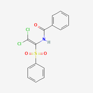 molecular formula C15H11Cl2NO3S B11962028 N-[2,2-dichloro-1-(phenylsulfonyl)vinyl]benzamide 