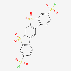 molecular formula C18H8Cl2O8S4 B11962039 Tetraoxo-dibenzo(d,d')benzo(1,2-b,5,4-b')dithiophene-3,9-disulfonyl dichloride CAS No. 133498-91-6