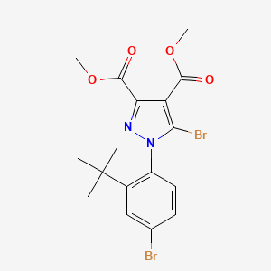 molecular formula C17H18Br2N2O4 B11962040 Dimethyl 5-bromo-1-(4-bromo-2-(tert-butyl)phenyl)-1H-pyrazole-3,4-dicarboxylate CAS No. 853348-97-7