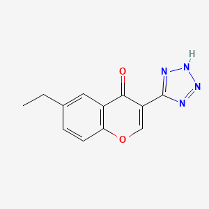 molecular formula C12H10N4O2 B1196206 6-Ethyl-3-(1H-tetrazol-5-yl)chromone CAS No. 50743-49-2