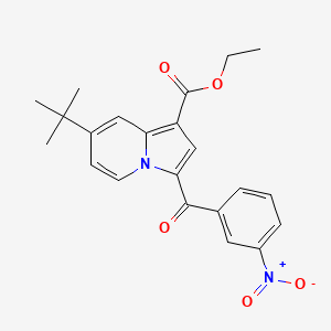 molecular formula C22H22N2O5 B11962262 Ethyl 7-tert-butyl-3-(3-nitrobenzoyl)-1-indolizinecarboxylate CAS No. 853329-49-4