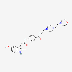 1H-Indole-3-acetic acid, 5-methoxy-2-methyl-, 4-((2-(4-(2-(4-morpholinyl)ethyl)-1-piperazinyl)ethoxy)carbonyl)phenyl ester