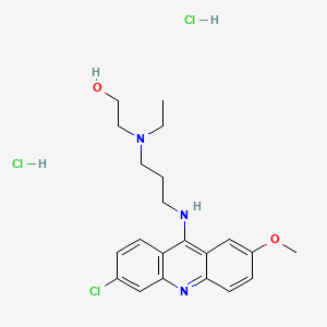 molecular formula C21H28Cl3N3O2 B1196236 2-((3-((6-Chloro-2-methoxy-9-acridinyl)amino)propyl)ethylamino)ethanol dihydrochloride CAS No. 63074-03-3