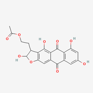molecular formula C20H16O9 B1196237 Versiconal hemiacetal acetate CAS No. 62886-00-4