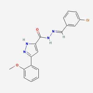 molecular formula C18H15BrN4O2 B11962384 N'-(3-bromobenzylidene)-3-(2-methoxyphenyl)-1H-pyrazole-5-carbohydrazide 