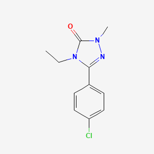 molecular formula C11H12ClN3O B1196245 3H-1,2,4-Triazol-3-one, 5-(4-chlorophenyl)-4-ethyl-2,4-dihydro-2-methyl- CAS No. 116114-14-8