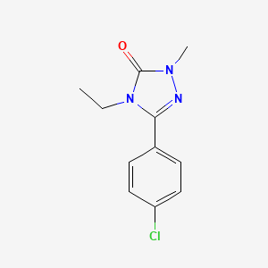 molecular formula C11H12ClN3O B1196245 2,4-Dihydro-5-(4-chlorophenyl)-4-ethyl-2-methyl-3H-1,2,4-triazol-3-one CAS No. 116114-14-8
