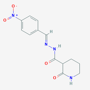 molecular formula C13H14N4O4 B11962520 N'-[(E)-(4-nitrophenyl)methylidene]-2-oxo-3-piperidinecarbohydrazide 