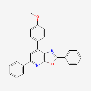 molecular formula C25H18N2O2 B11962562 Oxazolo[5,4-b]pyridine, 7-(4-methoxyphenyl)-2,5-diphenyl- CAS No. 109876-83-7