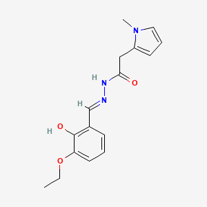 molecular formula C16H19N3O3 B11962657 N'-[(E)-(3-ethoxy-2-hydroxyphenyl)methylidene]-2-(1-methyl-1H-pyrrol-2-yl)acetohydrazide 